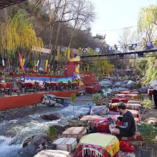 Ourika valley waterfalls and Atlas mountains foothills near Marrakech